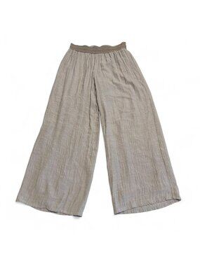 Apt. 9 Gauzy Wide Leg Pants Women's Medium Beige Summer Flowy Comfy Pull On